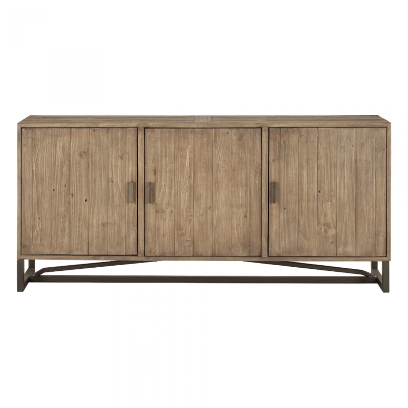 Niko Rustic Lodge Brown Reclaimed Pine Wood Sideboard Buffet