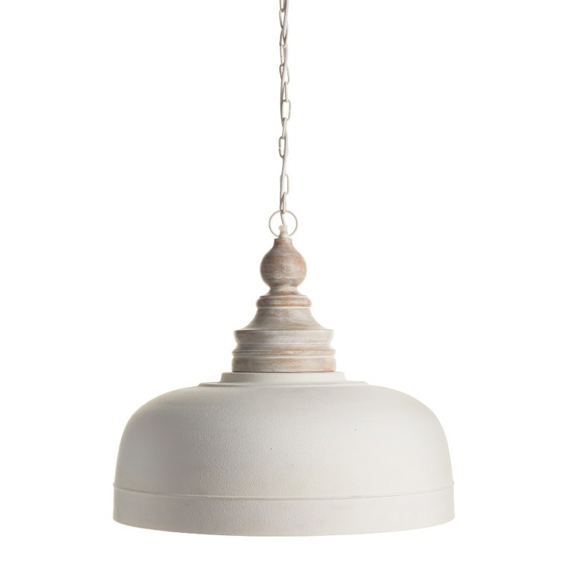 Claud French Country White Mango Wood Gold Pendant
