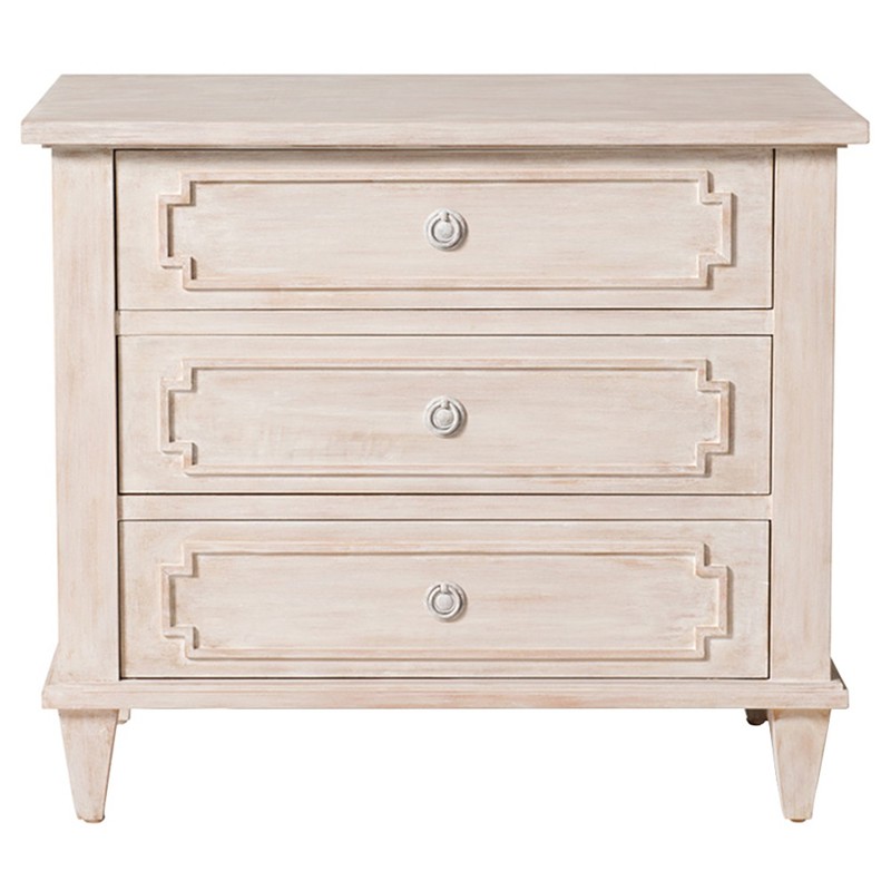 Sylvette French Country Natural Washed Wood Nightstand