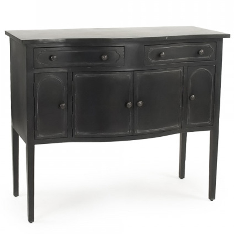 Fallon Updated Traditional Antique Black Iron Console Table