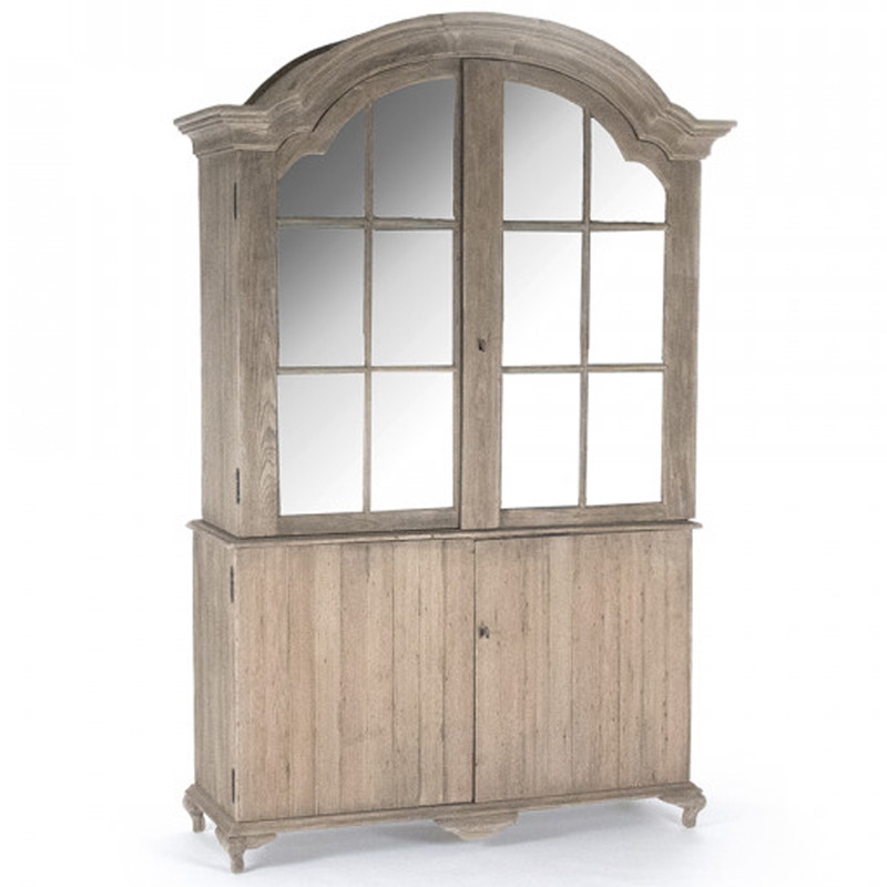 Olivier French Country Weathered Brown Elm Wood Cabinet