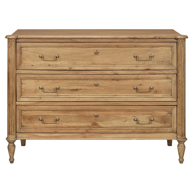 Harriet French Country Brown Wood Chest Dresser