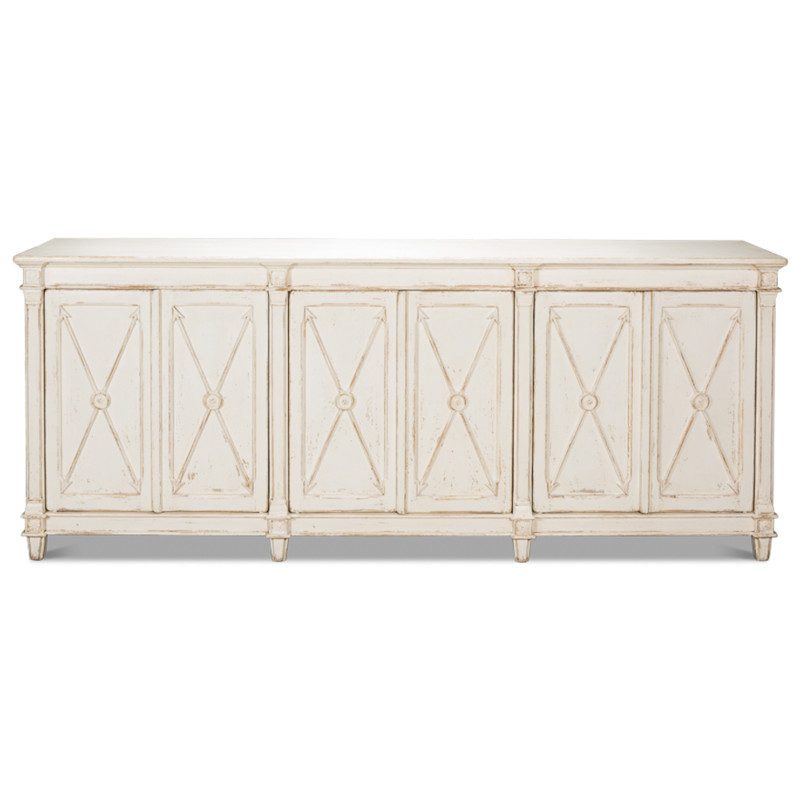 Margot French Country White Wash Reclaimed Wood Sideboard - 96"