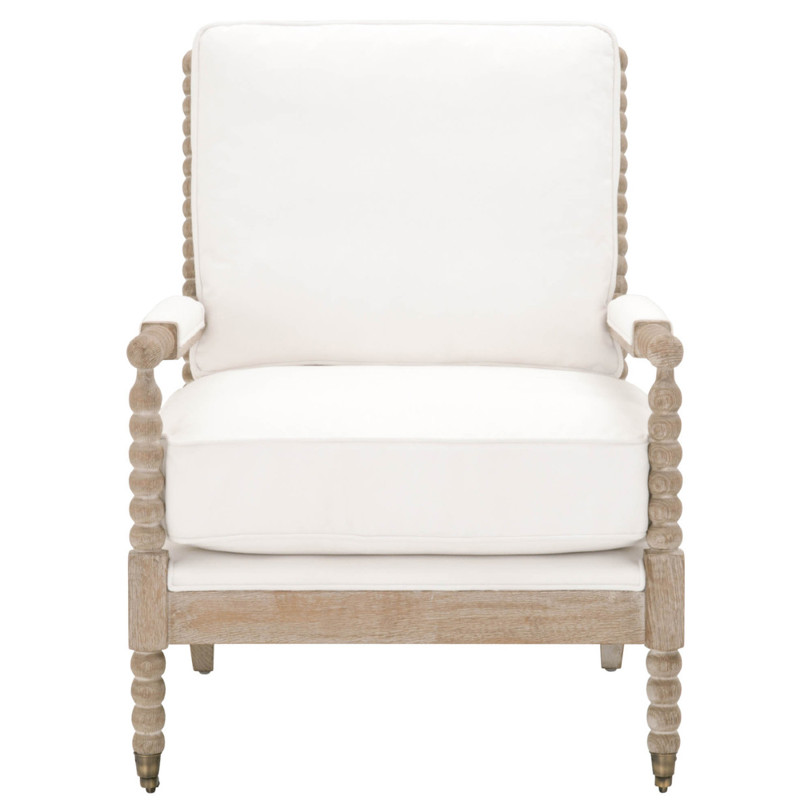 Charlize Updated Traditional White Performance Oak Wood Club Arm Chair
