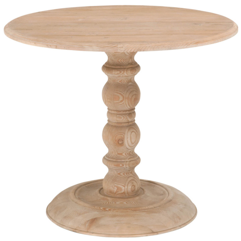 Mary French Country Smoke Grey Reclaimed Pine Wood Dining Table - Small - 36"W