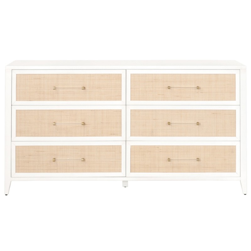 white wicker 6 drawer dresser Elana Lingerie Chest blending seamlessly into a modern lifestyle. Wicker Dresser Augusta 6 Drawer