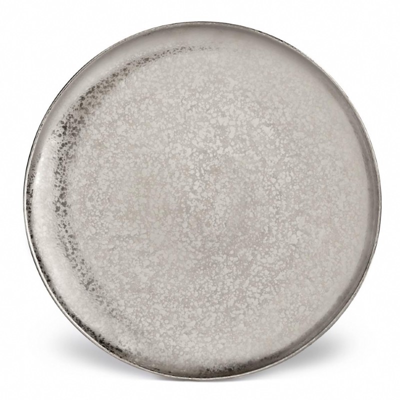 L'Objet Alchimie Modern Classic Reactive Platinum Earthenware Charger