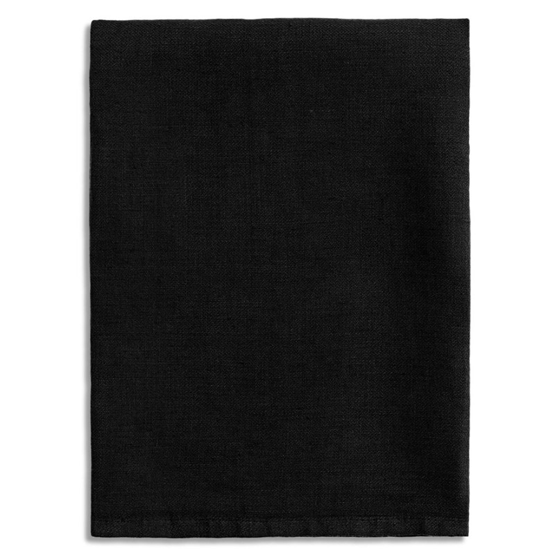 L'Objet Sateen Modern Classic Black Linen Napkins - Set of 4