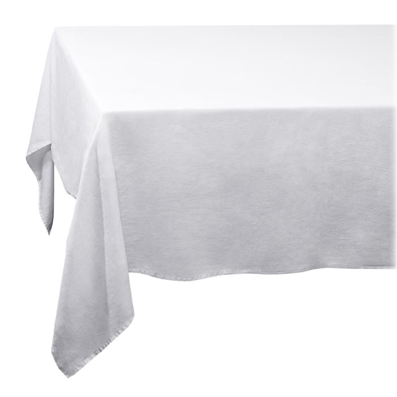 L'Objet Sateen Modern Classic White Linen Tablecloth - 90"x70"