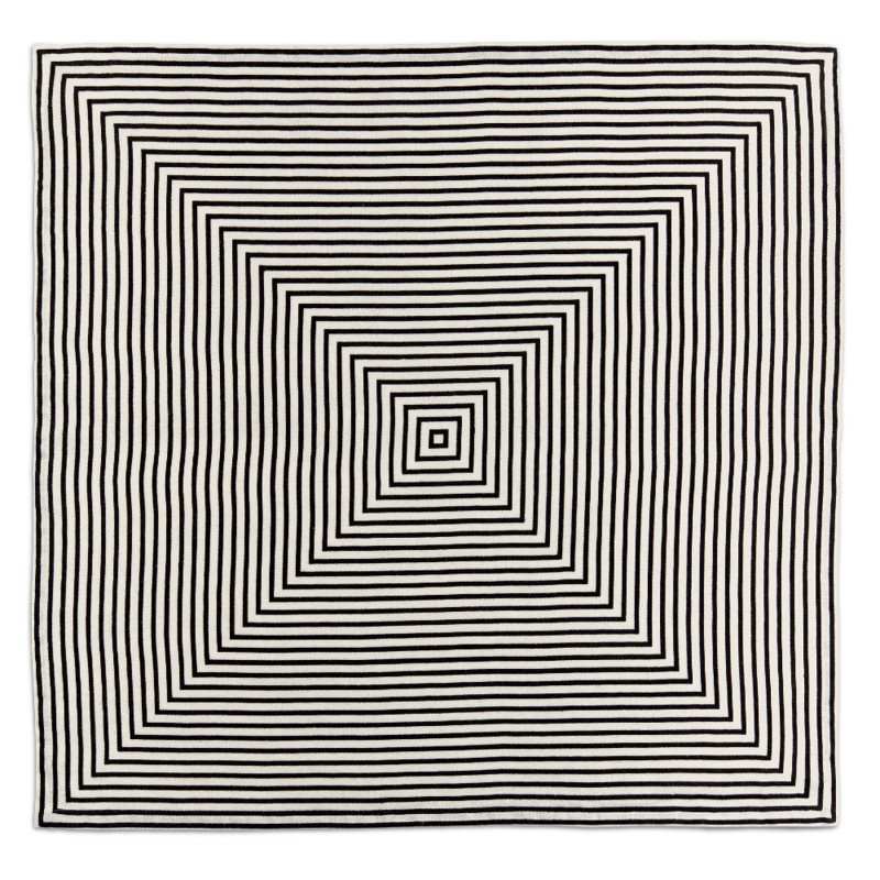 L'Objet Sateen Concorde Modern Classic Black Striped Linen Napkins - Set of 4
