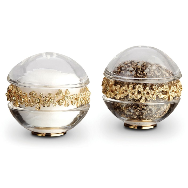L'Objet Garland Hollywood Regency Gold Plated Salt and Pepper Shaker - Set of 2