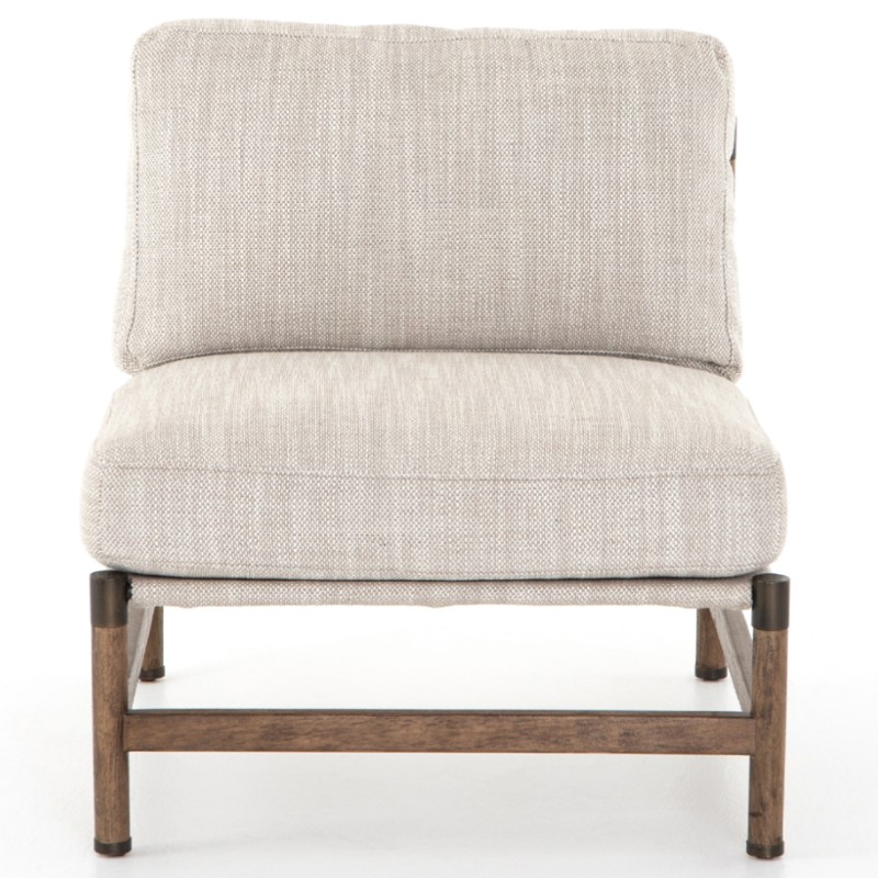 Phei Modern Classic Beige Performance Brown Wood Occasional Chair