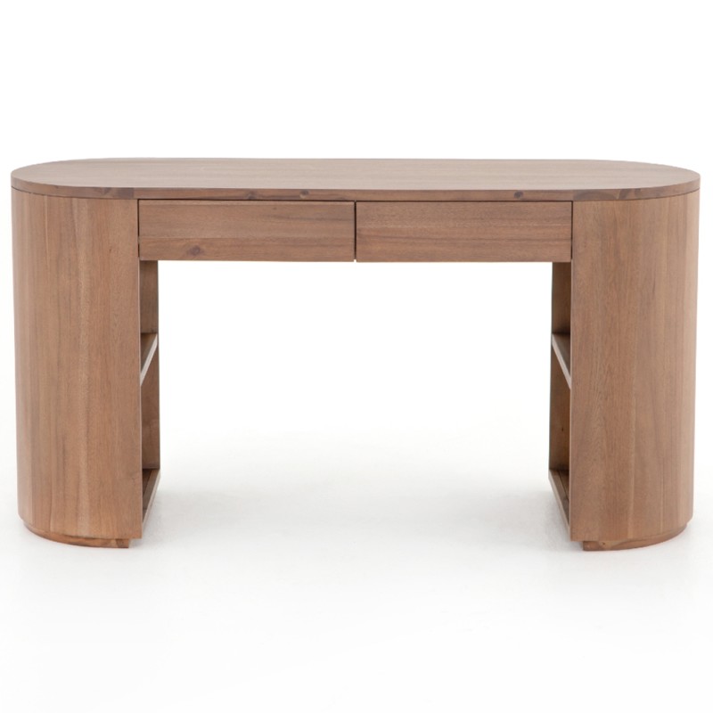 Mars Modern Classic Brown Acacia Wood Desk