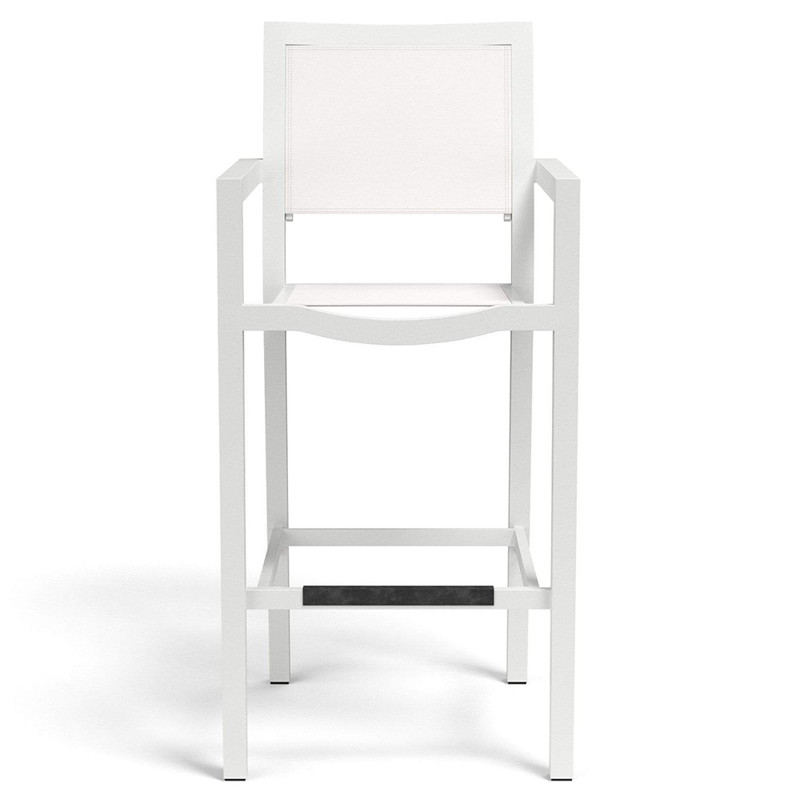 Jace Industrial Grey Performance Sling Outdoor Bar Stool