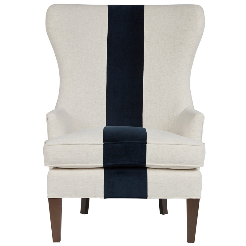 Pablo Coastal Beach White Performance Upholstered Wing Chair