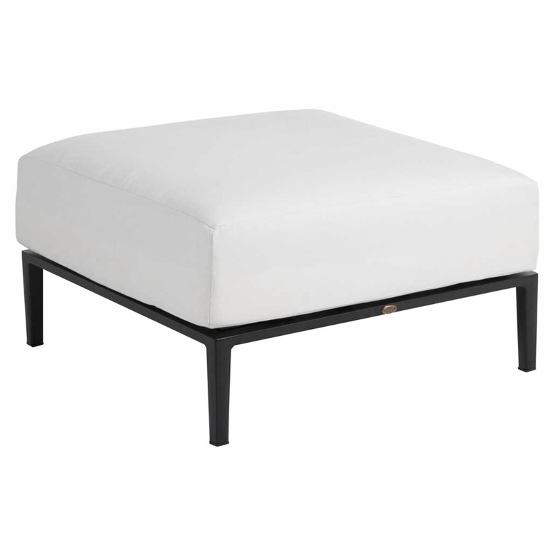 Havana Performance Cushion Black Frame Cane Square Outdoor Ottoman