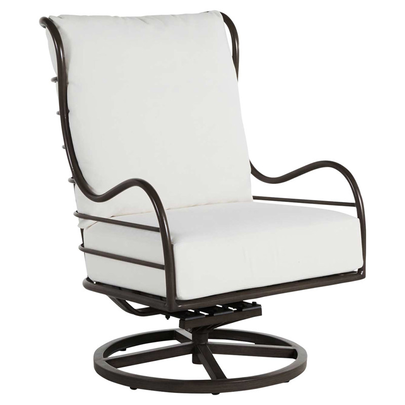 Carmel French Slate Grey Aluminum Swivel Outdoor Lounge Chair