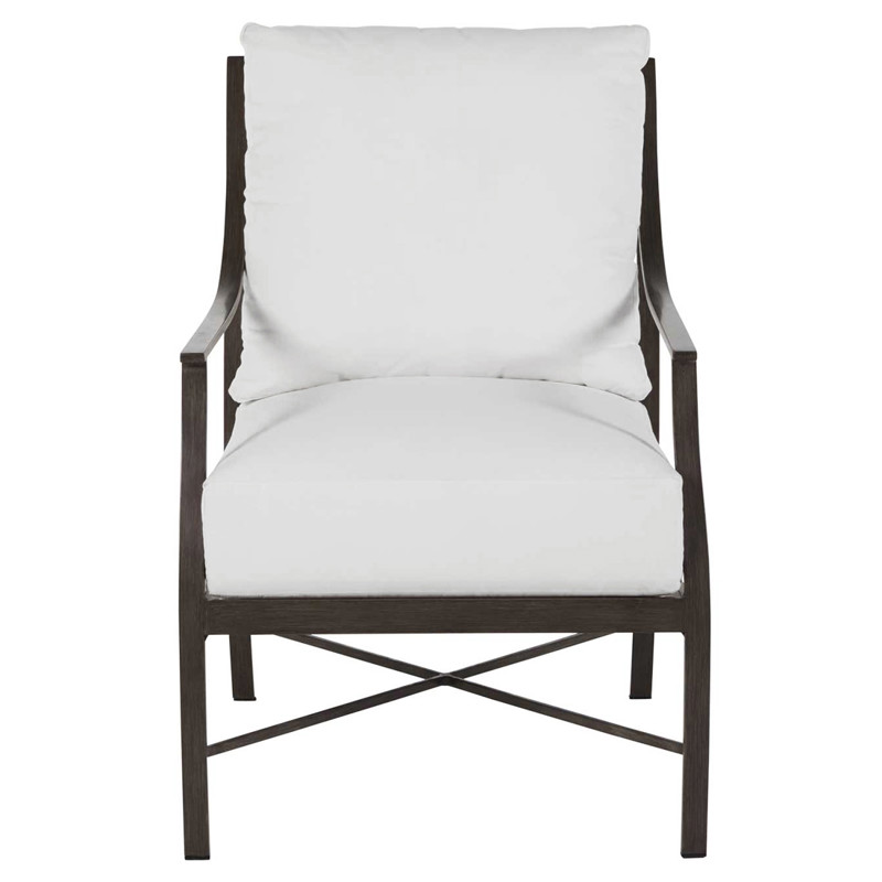 Monaco French Slate Grey Aluminum Outdoor Lounge Arm Chair