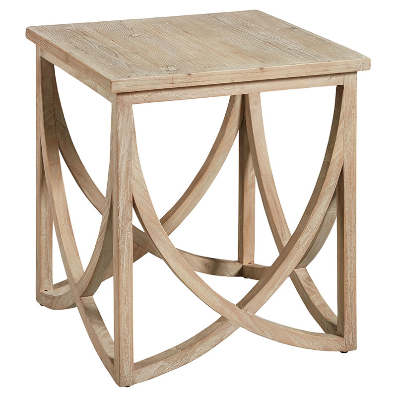 Eloise French Country Brown Wood Square End Table