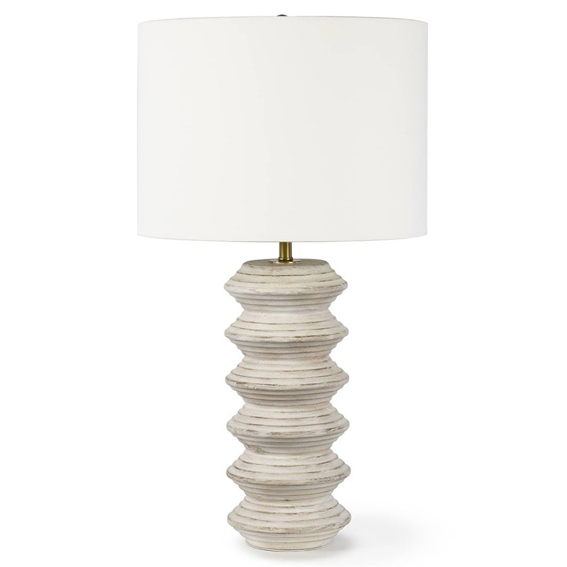 Nova White Wood Table Lamp