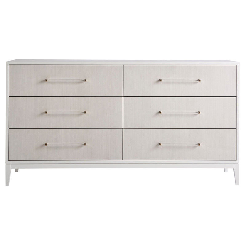 Leif Modern Classic White Cream Wood 6 Drawer Double Dresser