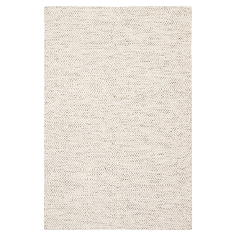 Daren Global White Wool Diamond Patterned Rug - 10'x14'