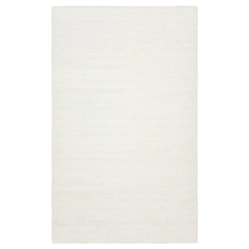 White Rug With Diamond Pattern Carys Modern White Wool Diamond Patterned Rug - 9'x12'