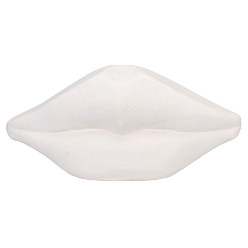 Mavery Modern White Cement Lip Sculpture