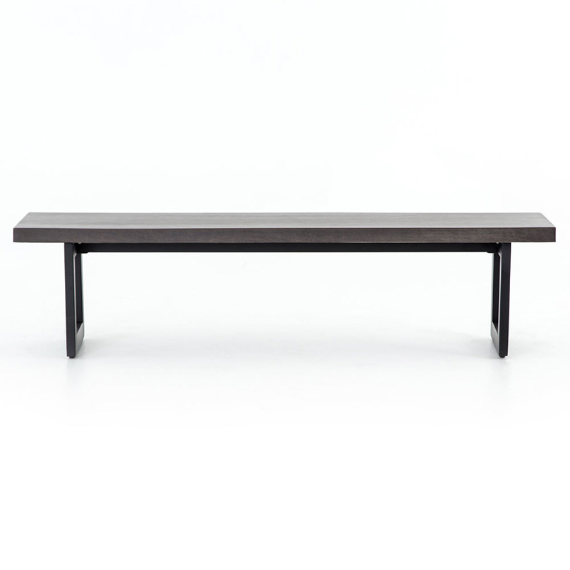 Judith Industrial Loft Black Stone Outdoor Dining Bench