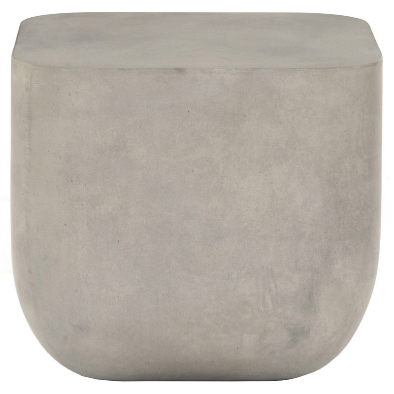 Yvonne Industrial Loft Grey Concrete Outdoor Square Block End Table