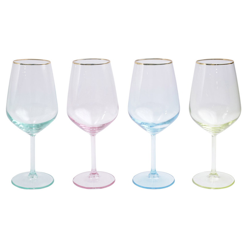Rainbow Modern Classic Assorted Wine Glass - Set of 4