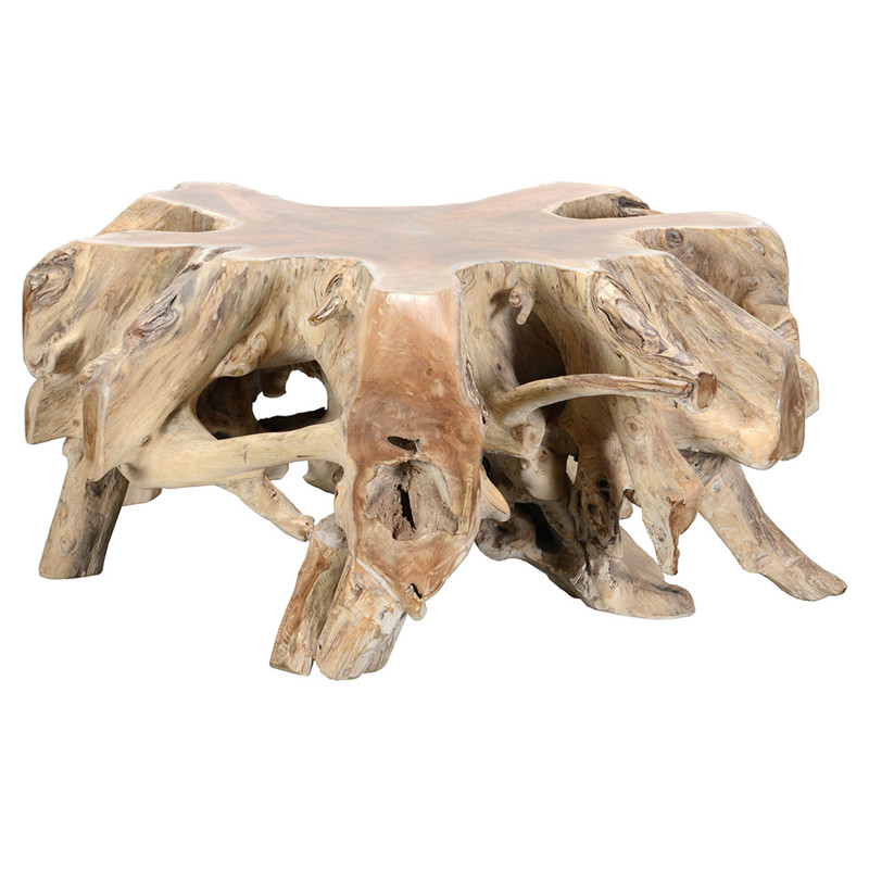 Prescy Coastal Beach Natural Teak Wood Root Coffee Table