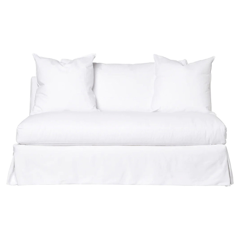 Cisco Home Seda Coastal Denim White Slipcovered Armless Loveseat