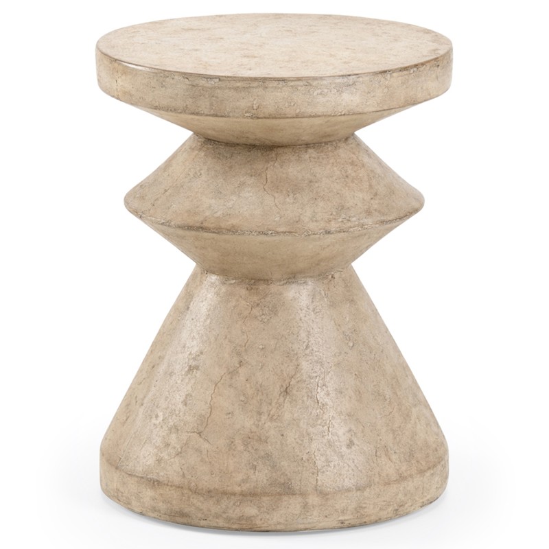 Millie French Country White Composite Side End Table