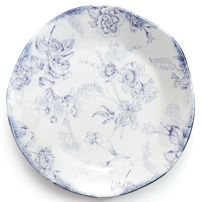 Giulietta French Country Blue Floral Ceramic Dinner Plate