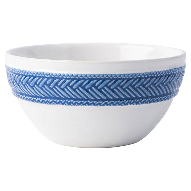 Juliska Le Panier Delft Blue Band White Ceramic Cereal Bowl