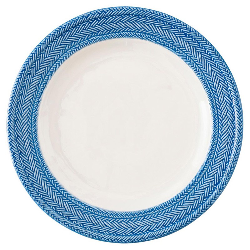 Juliska Le Panier Delft Blue Band White Ceramic Dinner Plate