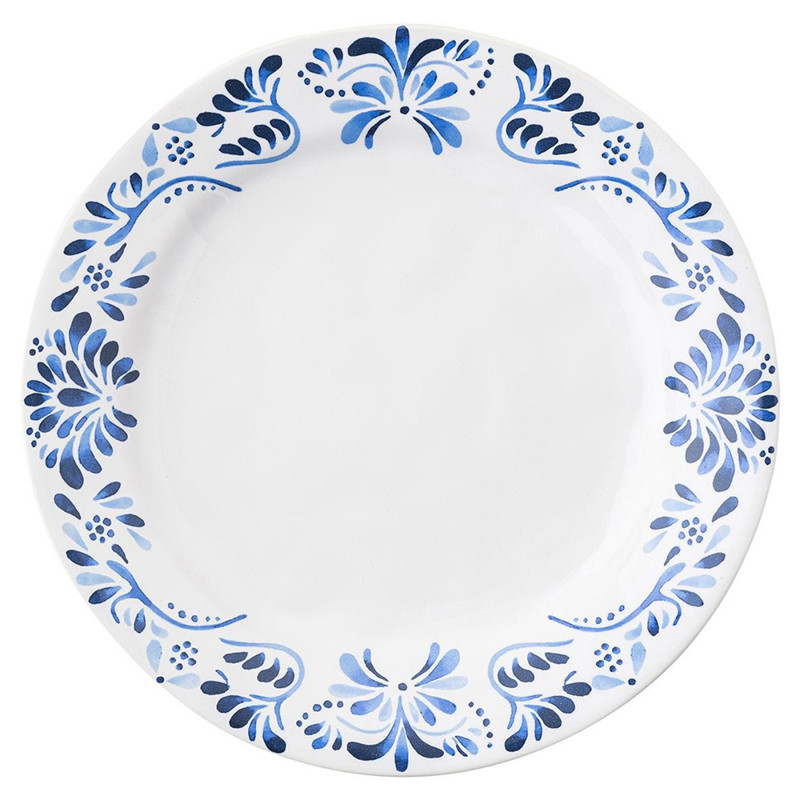 Juliska Iberian Journey Indigo Coastal White Ceramic Dinner Plate