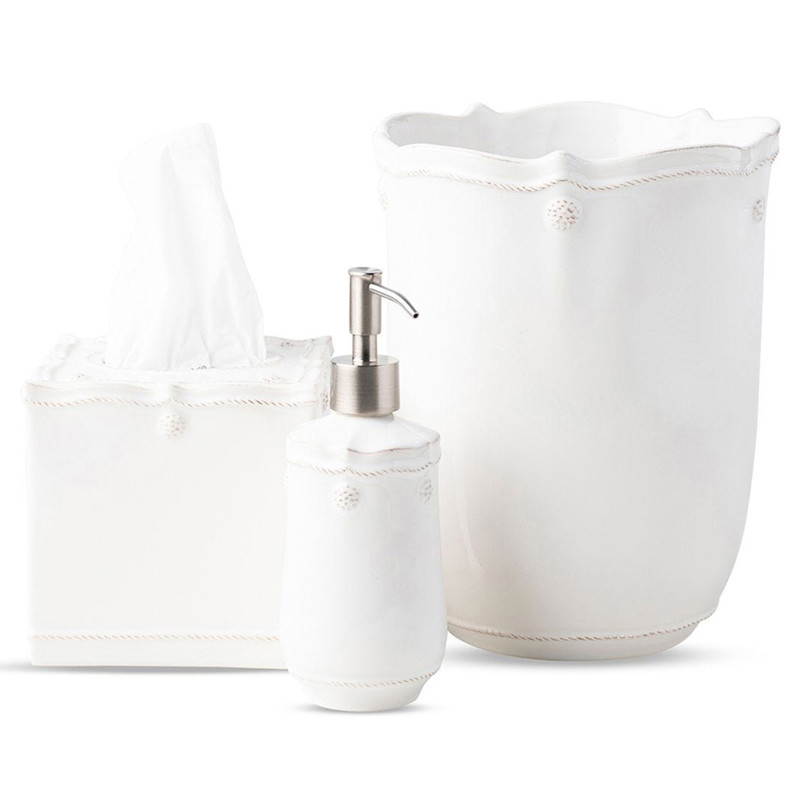 Juliska Berry & Thread Whitewash Ceramic 3 Piece Bath Essentials Set