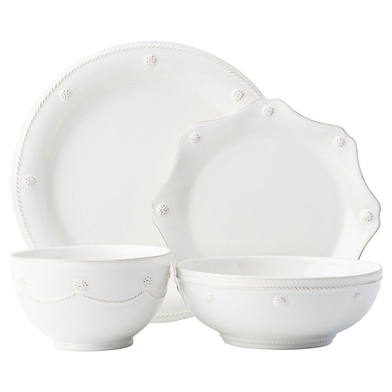 Juliska Berry & Thread Whitewash Ceramic 4 Piece Place Setting