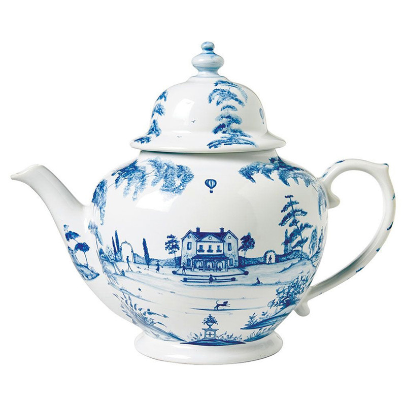 Juliska Country Estate Delft Blue Ceramic Teapot