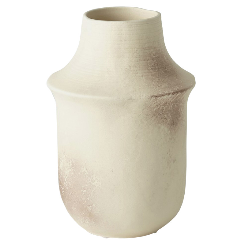 Delphine Modern Classic Matte Cream Ceramic Short Table Vase