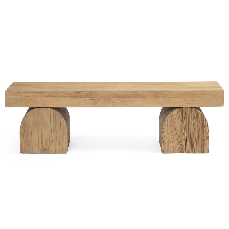 Kara Modern Classic Brown Solid Wood Bench