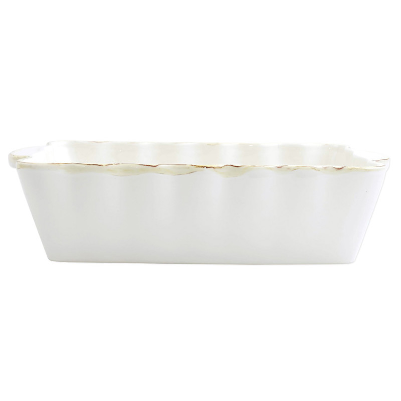 Italian Bakers Modern White Stoneware Rectangular Baking Dish - Small