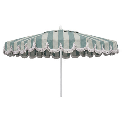 green striped patio umbrella Atara Outdoor Auto Tilt Dark Green/White outdoor dining areas HD Designs Striped Patio Umbrella