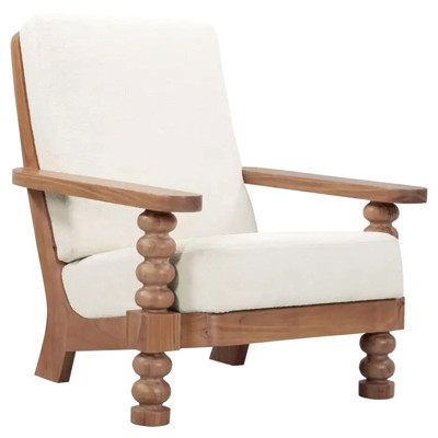 Auden Updated Traditional Off White Spindle Arm Chair