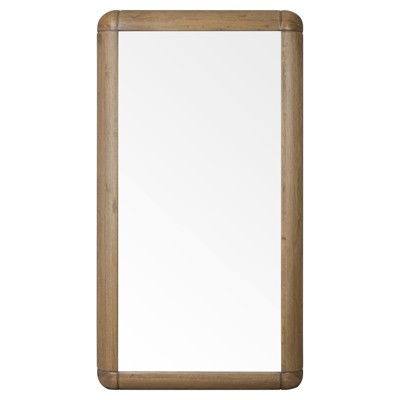 Ponte Updated Traditional Washed Natural Oak Rectangular Floor Mirror