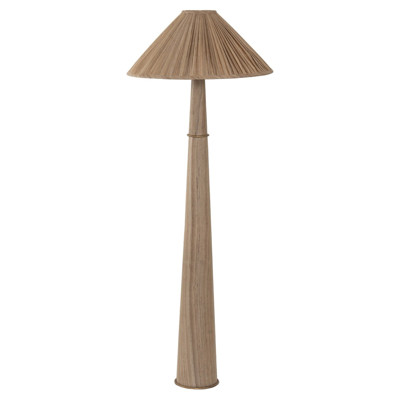 Cordelia Coastal Beach Natural Silk Column Floor Lamp