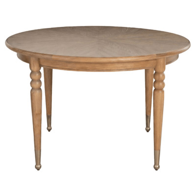 Mira Updated Traditional Beige Wood Round Dining Table - 48"