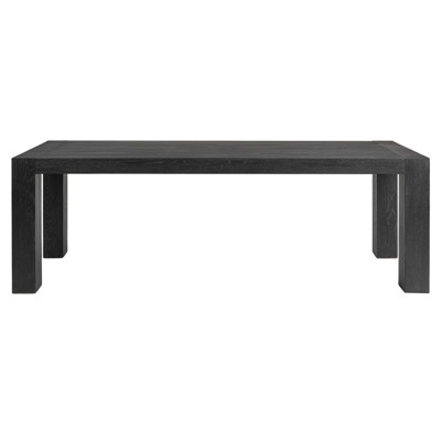 Brissy Rustic Lodge Black Reclaimed Oak Rectangular Dining Table - 89"